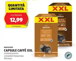 ALDI Barissimo capsule caffè xxl offerta
