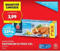 ALDI Golden seafood bastoncini di pesce xxl offerta