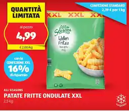 ALDI All seasons patate fritte ondulate xxl offerta