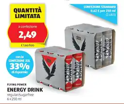 ALDI Flying power energy drink offerta