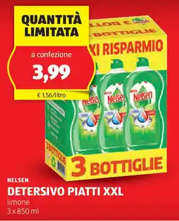 ALDI Nelsen detersivo piatti xxl offerta