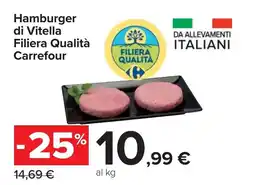 Carrefour Hamburger di Vitella Filiera Qualità Carrefour offerta