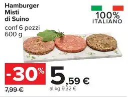 Carrefour Hamburger Misti di Suino offerta