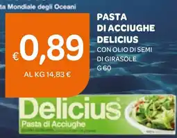 Ekom Pasta di acciughe delicius con olio di semi di girasole offerta