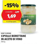 ALDI King's crown cipolle borettane in aceto di vino offerta