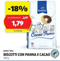 ALDI Buon'ora biscotti con panna e cacao offerta