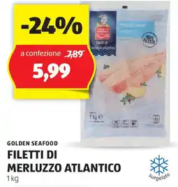 ALDI Golden seafood filetti di merluzzo atlantico offerta