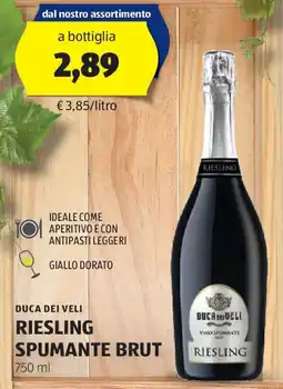 ALDI Duca dei veli riesling spumante brut offerta
