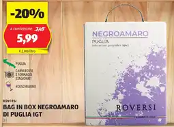 ALDI Roversi bag in box negroamaro di puglia igt offerta