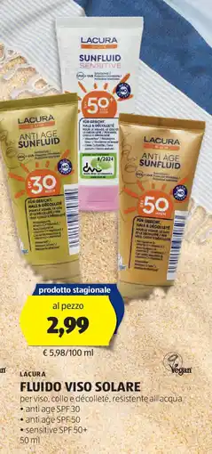 ALDI Lacura fluido viso solare offerta
