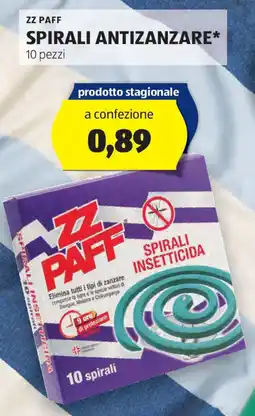 ALDI Zz paff spirali antizanzare offerta