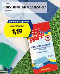 ALDI Zz paff piastrine antizanzare offerta