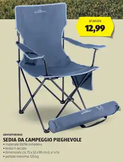 ALDI Adventuridge sedia da campeggio pieghevole offerta
