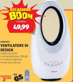 ALDI Ambiano ventilatore di design offerta