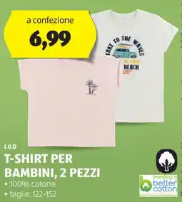 ALDI L&d t-shirt per bambini, 2 pezzi offerta