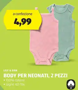 ALDI Lily & dan body per neonati, 2 pezzi offerta