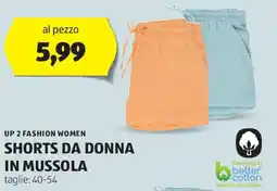ALDI Up 2 fashion women shorts da donna in mussola offerta