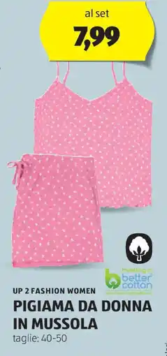ALDI Up 2 fashion women pigiama da donna in mussola offerta