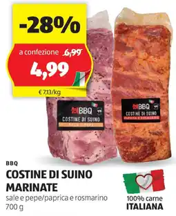 ALDI Bbq costine di suino marinate offerta