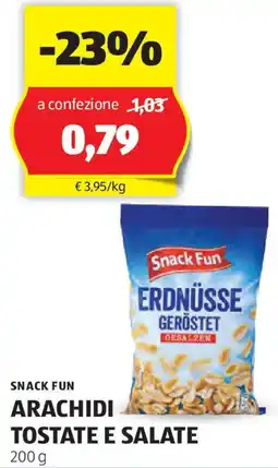 ALDI Snack fun arachidi tostate e salate offerta
