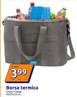 Action Borsa termica grigio o beige offerta