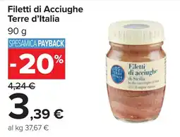 Carrefour Terre d'Italia Filetti di Acciughe offerta