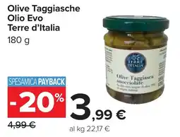 Carrefour Terre d'Italia Olive Taggiasche Olio Evo offerta
