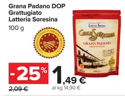 Carrefour Latteria Soresina Grana Padano DOP Grattugiato offerta