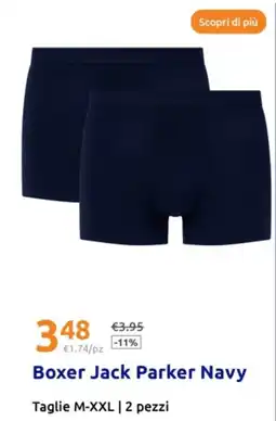 Action Scopri di più boxer jack parker navy offerta