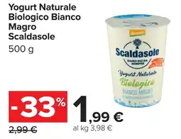 Carrefour Scaldasole Yogurt Naturale Biologico Bianco Magro offerta