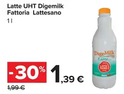 Carrefour Fattoria Lattesano Latte UHT Digemilk offerta