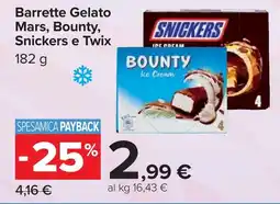 Carrefour Barrette Gelato Mars, Bounty, Snickers e Twix offerta