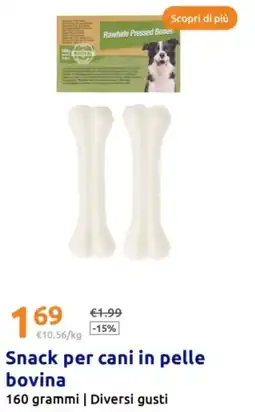 Action Snack per cani in pelle bovina offerta