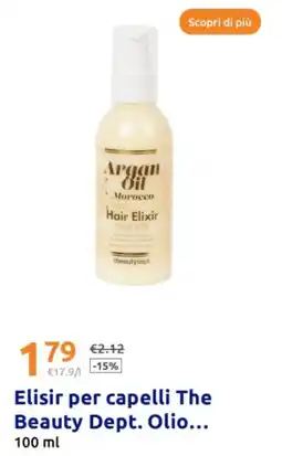 Action Scopri di più Argan Oil elisir per capelli the beauty dept. olio offerta