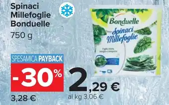 Carrefour Bonduelle Spinaci Millefoglie offerta