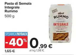 Carrefour Rummo Pasta di Semola Integrale offerta