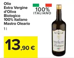Carrefour Mastro Oleario Olio Extra Vergine d'Oliva Biologico 100% Italiano offerta