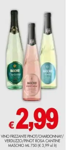 PrestoFresco Cantine maschio vino frizzante pinot/chardonnay/ verduzzo/pinot rosa offerta