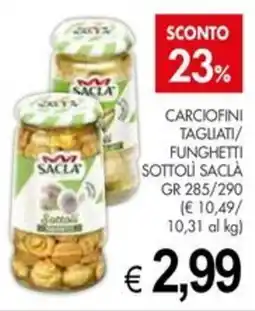 PrestoFresco Saclà carciofini tagliati/ funghetti sottoli offerta