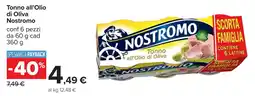 Carrefour Nostromo Tonno all'Olio di Oliva offerta