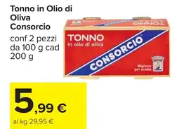 Carrefour Consorcio Tonno in Olio di Oliva offerta