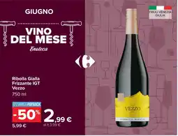 Carrefour Vezzo Ribolla Gialla Frizzante IGT offerta