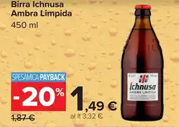 Carrefour Birra Ichnusa Ambra Limpida offerta