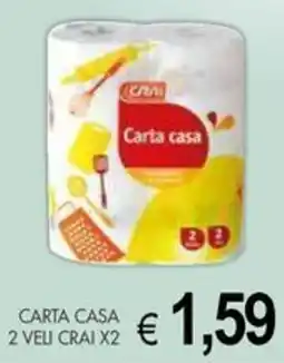PrestoFresco Crai carta casa 2 veli x 2 offerta
