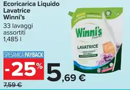Carrefour Winni's Ecoricarica Liquido Lavatrice offerta