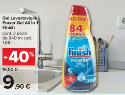 Carrefour Finish Gel Lavastoviglie Power Gel All in 1 offerta
