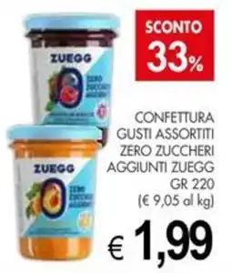 PrestoFresco Confettura gusti assortiti zero zuccheri aggiunti zuegg offerta