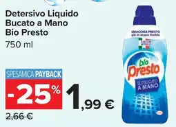 Carrefour Bio Presto Detersivo Liquido Bucato a Mano offerta
