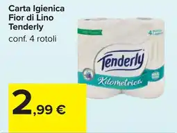 Carrefour Tenderly Carta Igienica Fior di Lino offerta