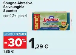 Carrefour Spontex Spugne Abrasive Salvaunghie offerta